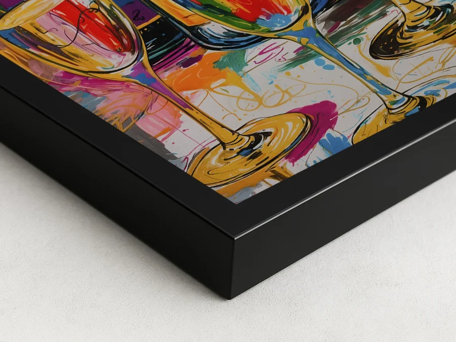 🥂 Картина на холсте Шампанское и бокалы в стиле арт