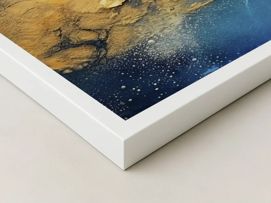 🎨 Абстрактная картина с синим и золотым акцентом