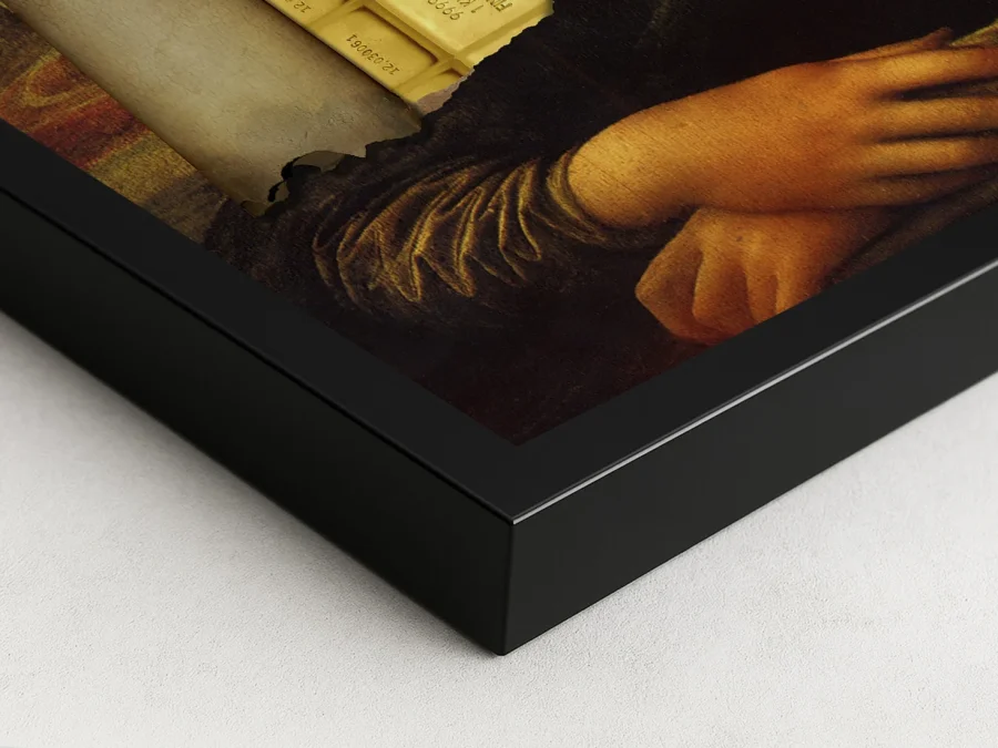 🖼 Tablou pe pânză Mona Lisa cu accente aurii