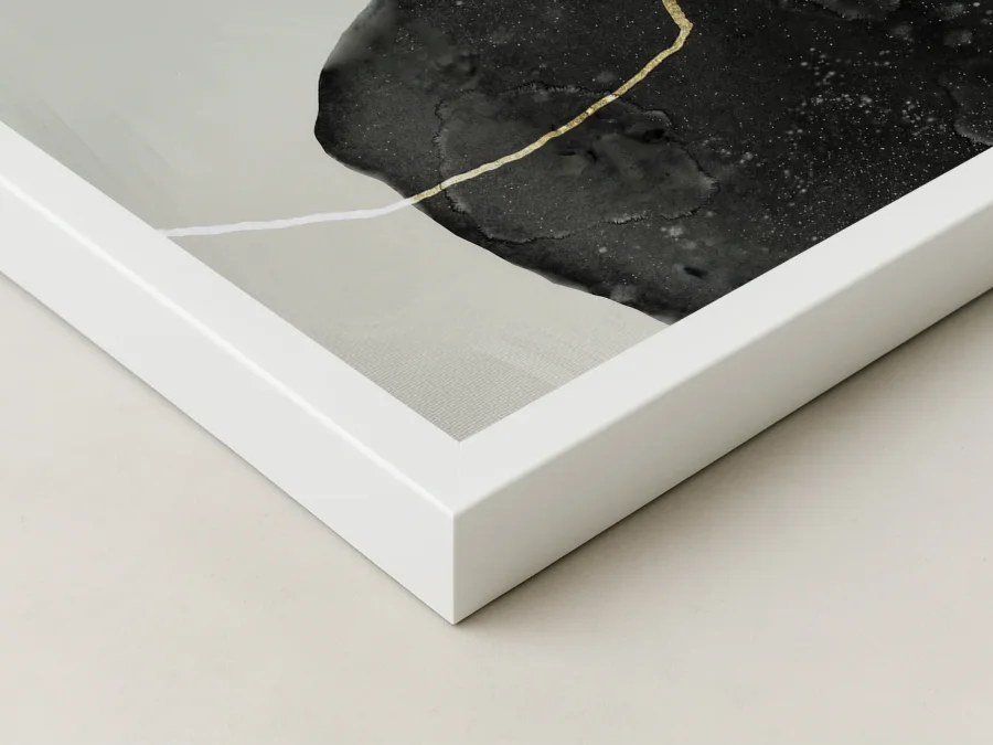 🖼️ Картина в раме абстракция камень и золото минимализм