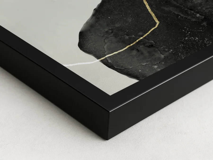 🖼️ Картина в раме абстракция камень и золото минимализм