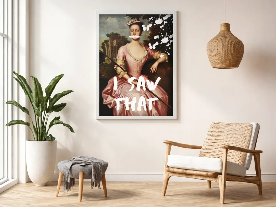 🎨 Картина на холсте Портрет с надписью I SAW THAT