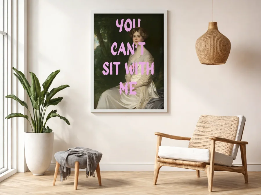 🎀 Картина на холсте с надписью YOU CAN'T SIT WITH ME