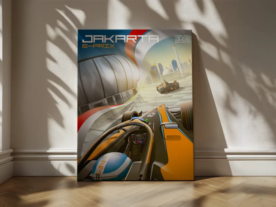 🏎️ Картина на холсте Джакарта E-Prix Формула E McLaren