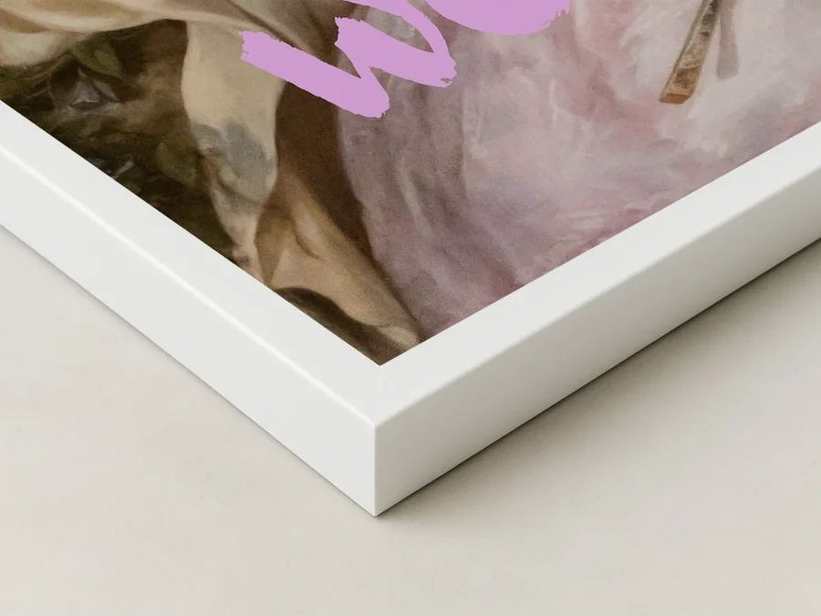 Tablou cu ramă femeie cu text I AM A RICH WOMAN