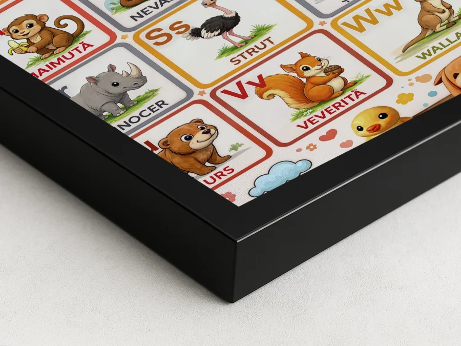 🧸 Картина Алфавит животных для детей в раме