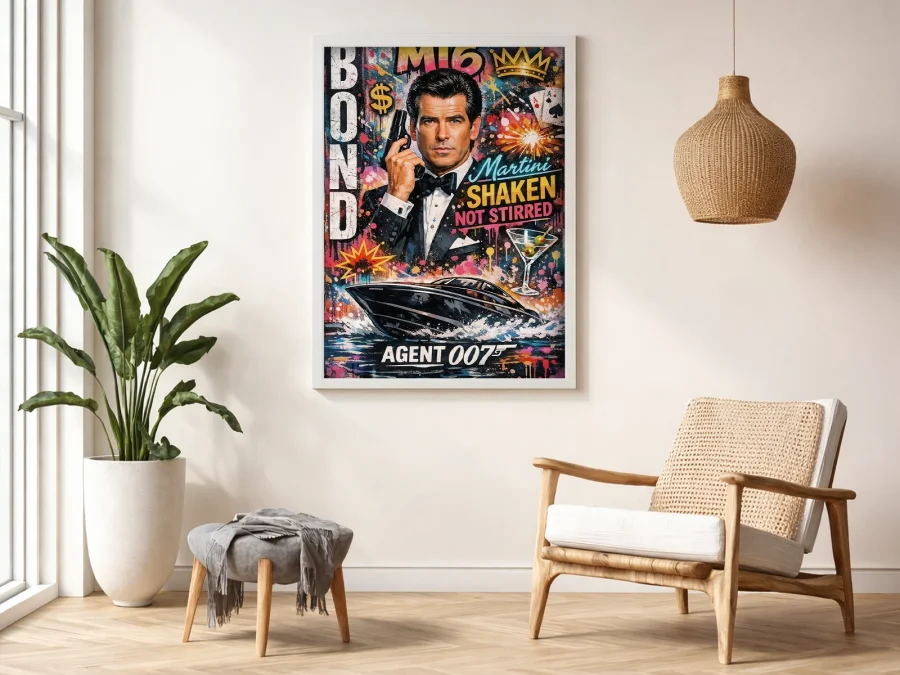 🔫 Картина Джеймс Бонд 007 с катером и оружием