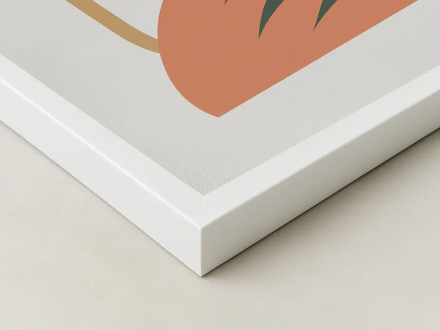 🌿 Картина в раме листья и геометрия минимализм терракот