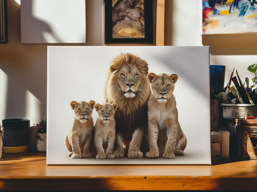 🦁 Tablou Familia de Lei Pride pe pânză