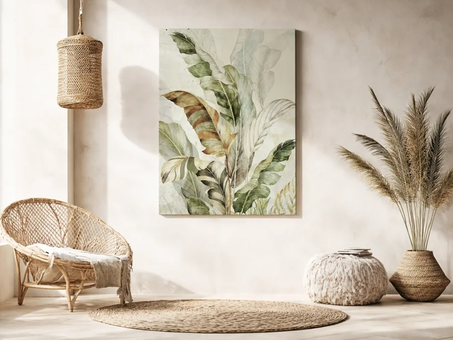 🌿 Tablou Frunze de Banan Tropicale pe pânză