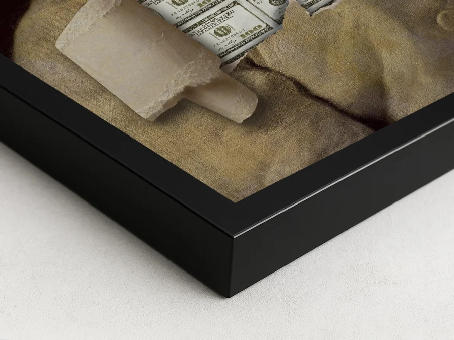 💵 Tablou pe pânză Benjamin Franklin cu dolari