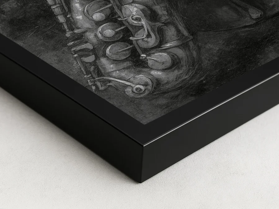 🎷 Картина Саксофон и контрабас в чёрно-белом стиле