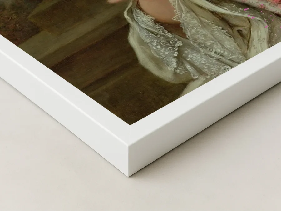 💌 Картина на холсте Девушка с письмом и розовым граффити