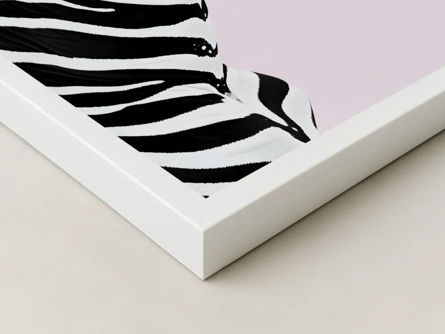 🦓 Tablou în ramă zebră cu balon roz stil pop art