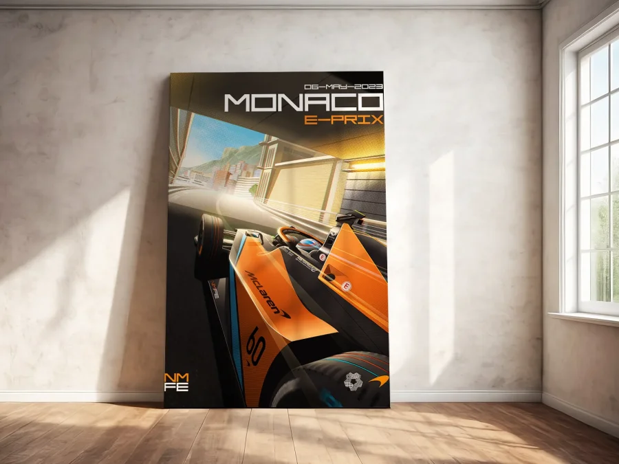 🏎️ Картина на холсте Формула E Монако E-Prix McLaren