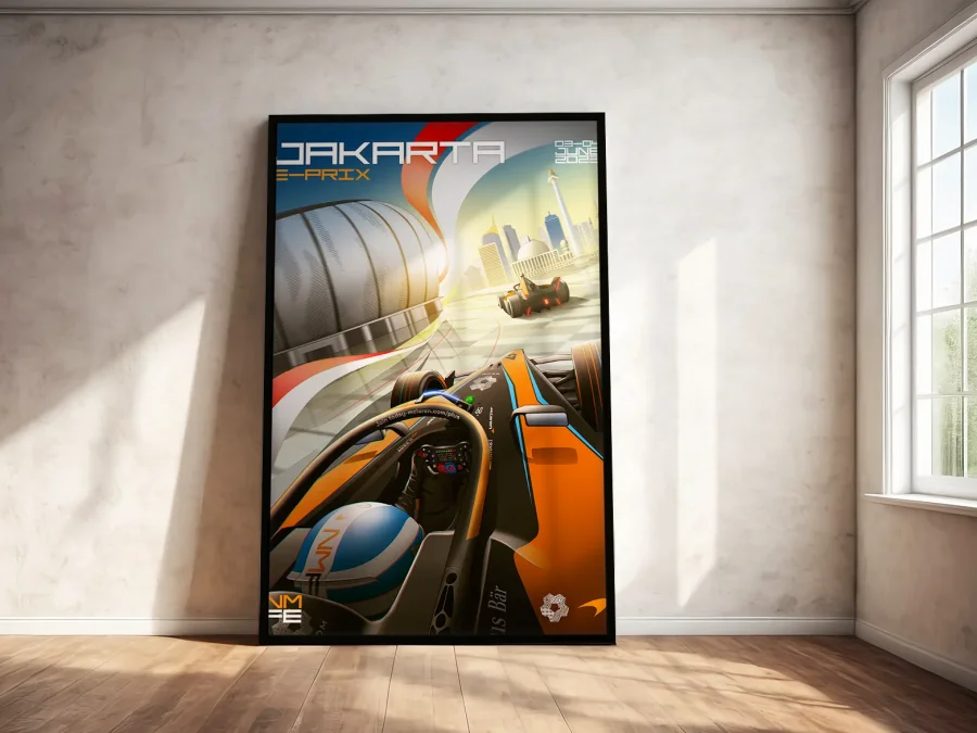 🏎️ Tablou Monaco E-Prix viteză pe circuit pe panza