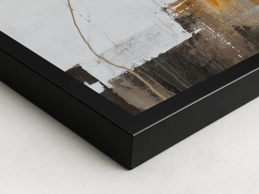 🎨 Картина абстракция бело-оранжевые акценты на холсте