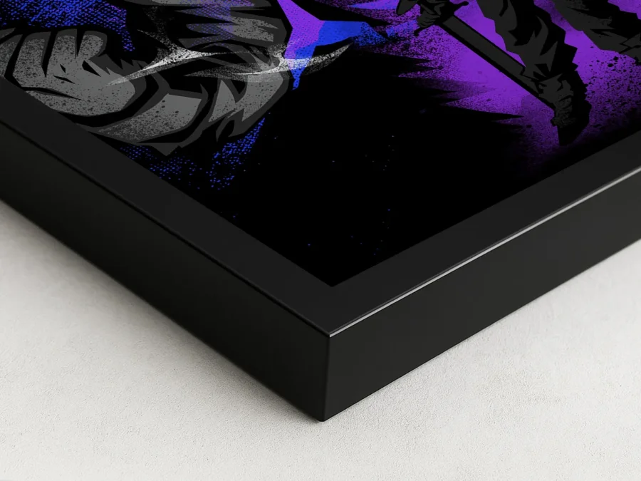 ⚡ Tablou în ramă erou anime cu păr auriu și energie