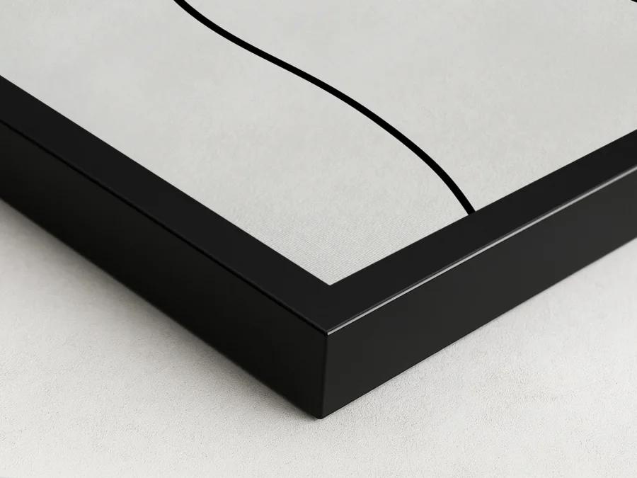 Tablou abstract siluetă linie în ramă albă