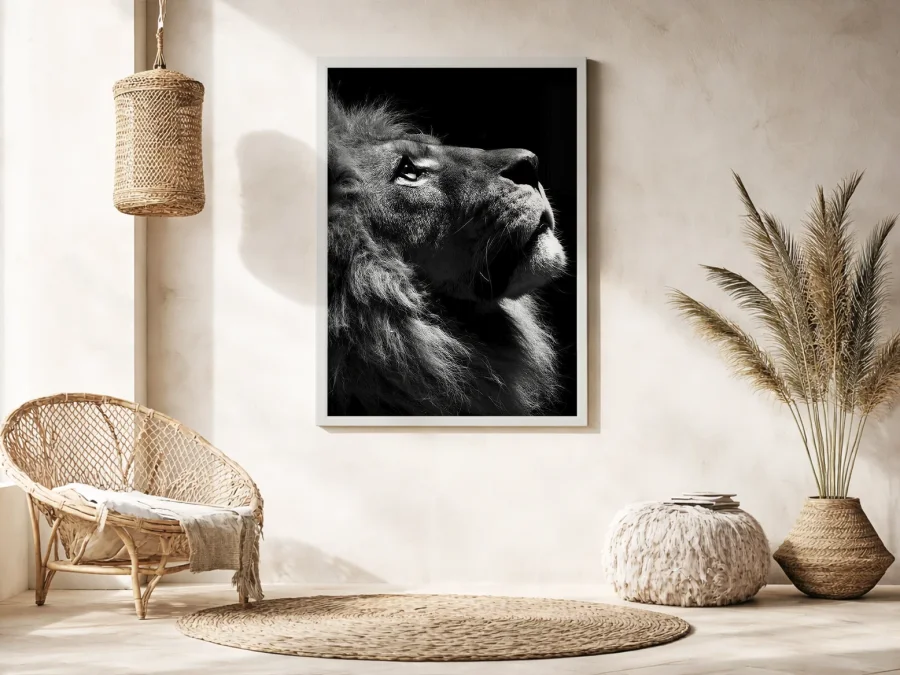 Tablou leu alb-negru în profil pe panza