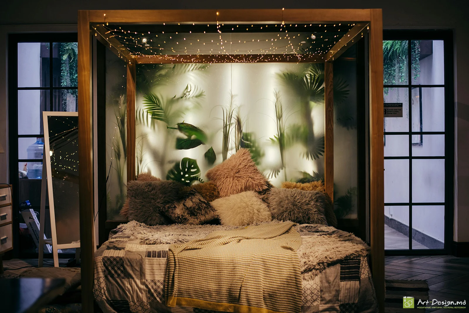 Fototapet ca perete de accent în dormitor